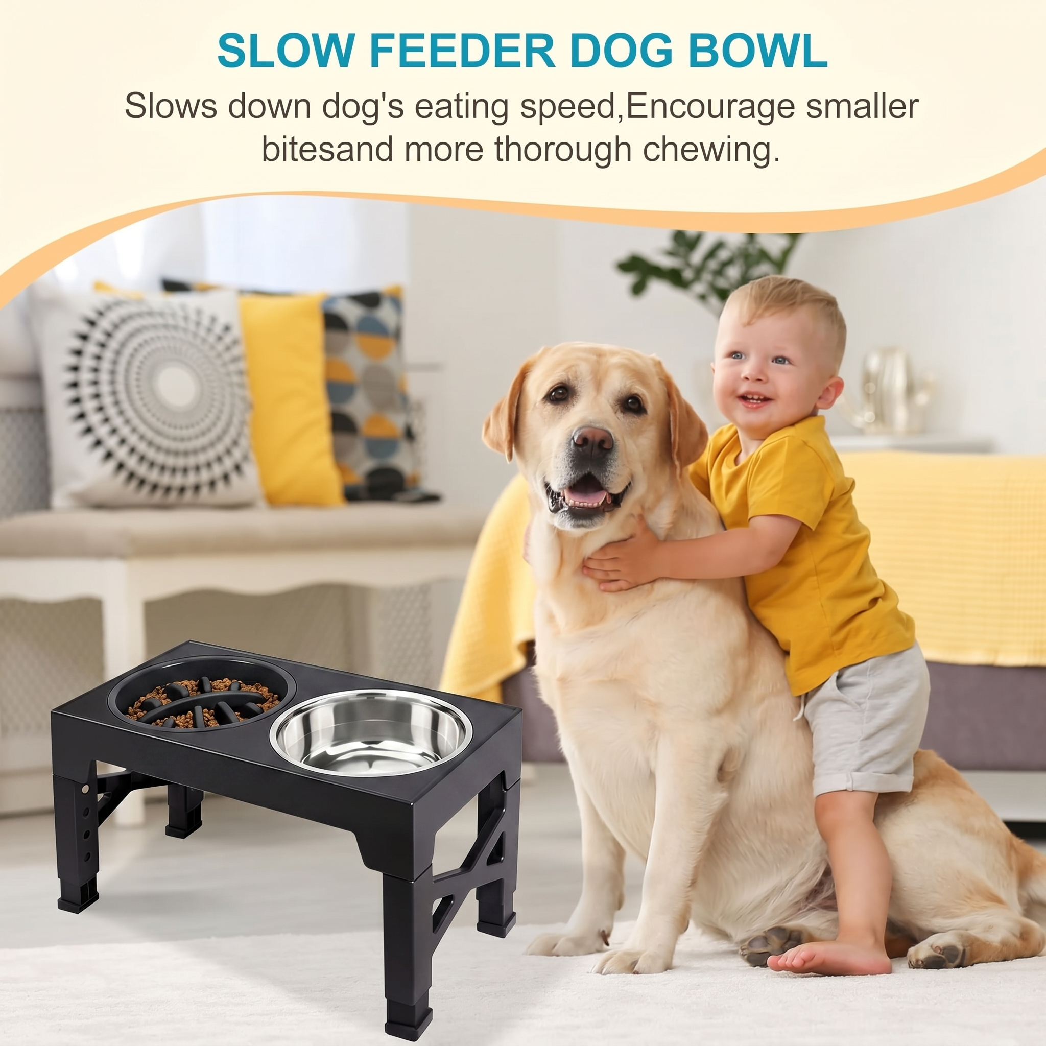 BarkAndMeow Premium Elevated Slow Feeding System For All Breeds