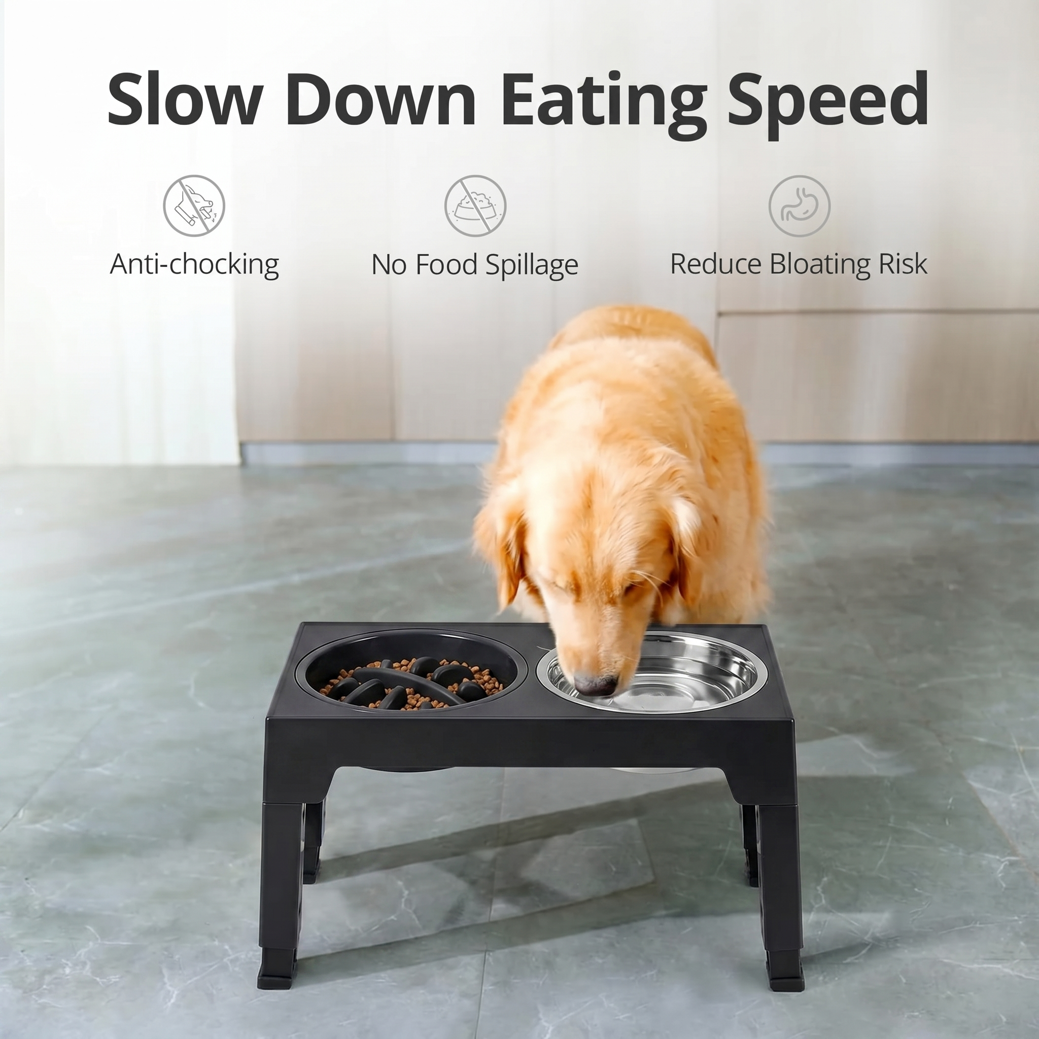 BarkAndMeow Premium Elevated Slow Feeding System For All Breeds