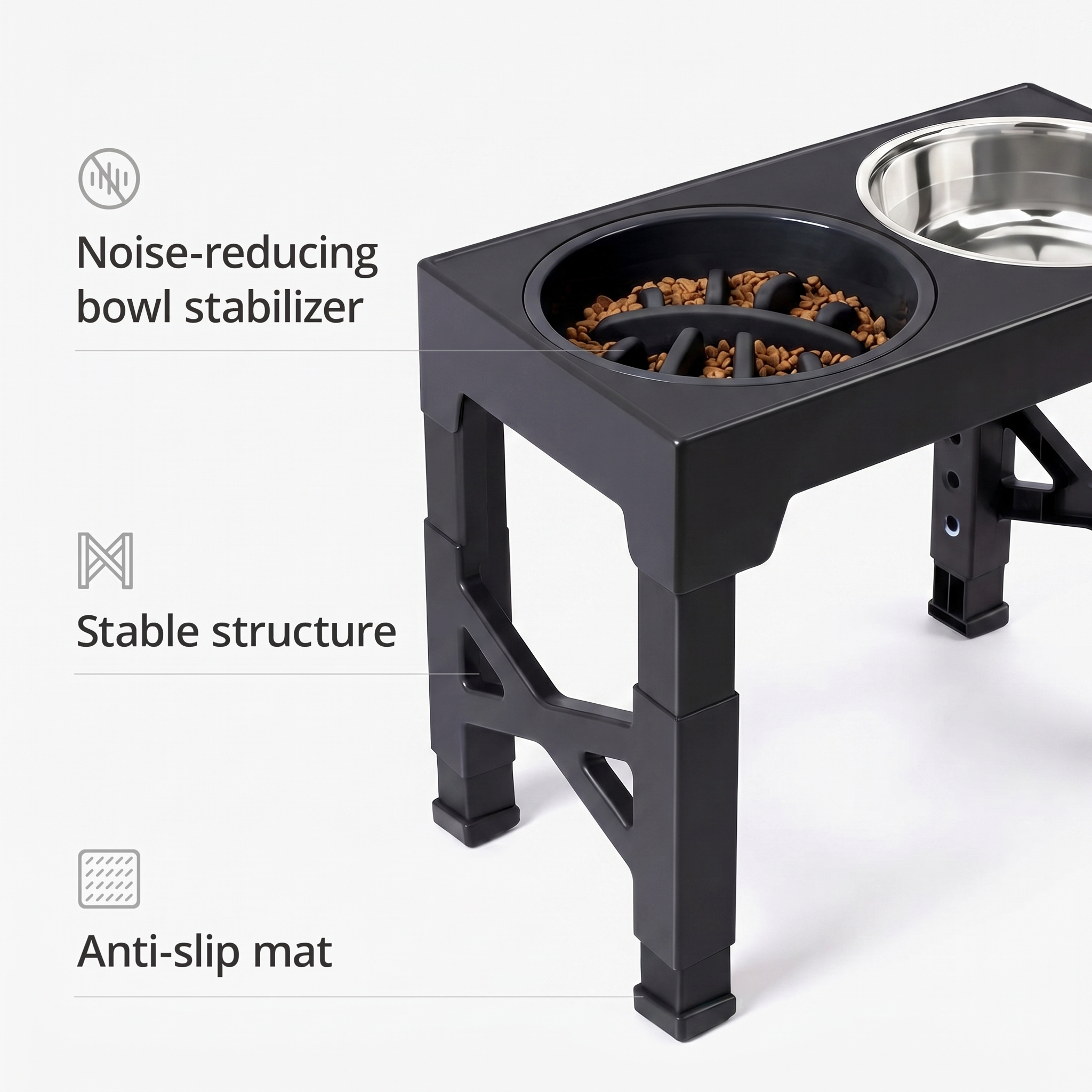 BarkAndMeow Premium Elevated Slow Feeding System For All Breeds